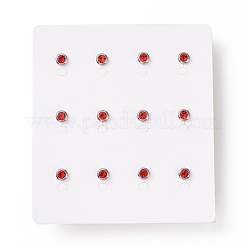 ラインストーン カラム スタッド イヤリング  女性用ステンレスカラーメッキ304ステンレスジュエリー  ヒヤシンス  15x6mm  ピン：0.8mm&nbsp;EJEW-H357-04P-04