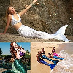 Sparkly Hologram Spandex Mermaid Printed Fish Scale Fabric&nbsp;AJEW-WH0118-07B