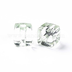 透明なアクリルビーズ  正方形  薄緑  13x12.5x12.5mm  穴：3.5mm  約162個/500g&nbsp;MACR-S373-104-B02