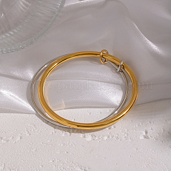 304 Stainless Steel Double Layered Plain Bangles for Women&nbsp;EC4936
