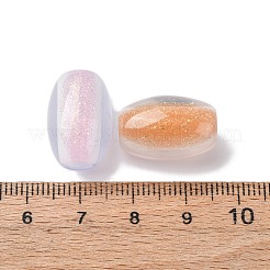 Opaque Resin with Glitter Powder European Beads&nbsp;RESI-G119-03