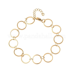 304 Stainless Steel Ring Link Chain Bracelets&nbsp;BJEW-P373-02D-G