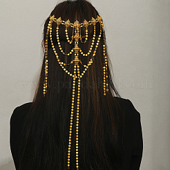 真鍮製の多層タッセル付きヘッドピース  エレガントなヴィンテージフレンチチェーンヘアアクセサリー  ゴールドカラー  450x175x340mm&nbsp;BI1246
