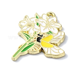 合金エナメルチャーム  蝶のチャーム  ゴールドカラー  花  30.5x25.5x2mm  穴：2mm&nbsp;LS-FIND-Q102-07B