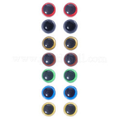 140Pcs 7 Colors Half Round Plastic Craft Safety Eyes & Eyelid Sets&nbsp;DIY-GL0005-17