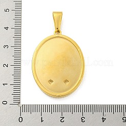 イオンプレーティング（IP）304ステンレスペンダント  オーバルチャーム  ゴールドカラー  35.5x26x4mm  穴：9.5x5mm&nbsp;STAS-R231-18G-05