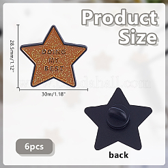 6Pcs Star with Word Doing My Best Enamel Pins&nbsp;JEWB-HY0001-62