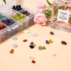 Natural Jade & Aquamarine &  Green Aventurine & White Shell & Red Jasper & Rose Quartz & Tiger Eye & Amethyst & Agate & Obsidian Chips Beads&nbsp;G-PH0033-03