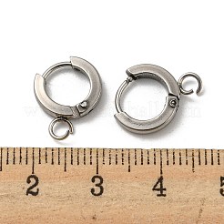 変色しにくい201ステンレススチール製ハギーフープピアス金具  垂直ループ付き  316サージカルステンレススチールイヤリングピン付き  リング  ステンレス鋼色  11x2mm  穴：2.7mm  ピン：1mm&nbsp;STAS-A167-01E-P