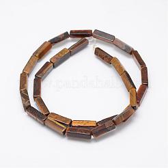 天然石タイガーアイビーズ連売り  直方体の  13x5x5mm  穴：1mm  約29個/連  15.3インチ（39cm）&nbsp;G-E342-03