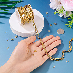 DIY 304 ステンレススチール 楕円形リンクチェーン ネックレス/ブレスレット作成キット  18KGP本金メッキ  13.5x6.5mm&nbsp;DIY-TA0012-75