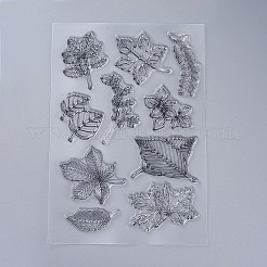 シリコーン切手  DIYスクラップブッキング用  装飾的なフォトアルバム  カード作り  スタンプシート  葉の模様  160x110x3mm&nbsp;DIY-L036-A02