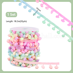 20ヤードのポリアミド糸リボン  洋服アクセサリー  カラフル  3/8インチ（10mm）&nbsp;OCOR-PH0006-98