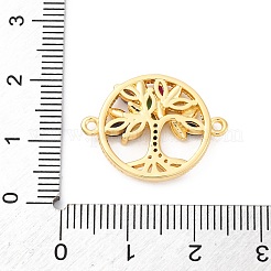 Brass Micro Pave Cubic Zirconia Connector Charms&nbsp;KK-S510-20G
