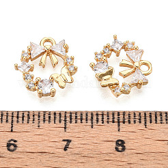Brass Micro Pave Cubic Zirconia Charms&nbsp;KK-N263-78A-G