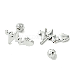 変色しない304ステンレススチール製イヤリング  ハート  ステンレス鋼色  12x18mm&nbsp;EJEW-Q801-04P