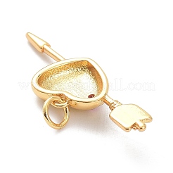 Brass Micro Pave Cubic Zirconia Pendants&nbsp;ZIRC-L091-086G
