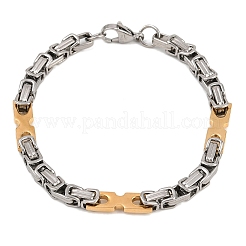 201 Stainless Steel Byzantine Chain Bracelets for Women&nbsp;BJEW-B143-13GP