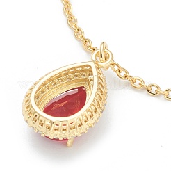Brass Micro Pave Cubic Zirconia Pendant Necklaces&nbsp;NJEW-F281-06