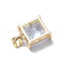 Brass Cubic Zirconia Pendants&nbsp;KK-E003-16G