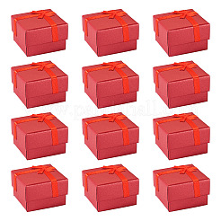 リンスの厚紙箱  内部のスポンジ  ちょう結びの正方形  レッド  5x5x3.2cm&nbsp;CON-TAC0014-03A