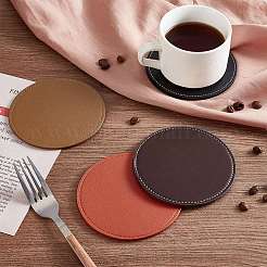 4Pcs 4 Colors Imitation Leather Coasters&nbsp;AJEW-PH0012-14