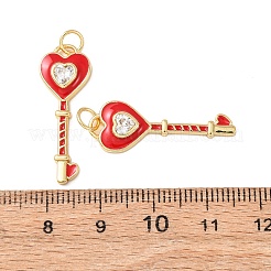 Brass Micro Pave Cubic Zirconia Pendants&nbsp;KK-C143-29G