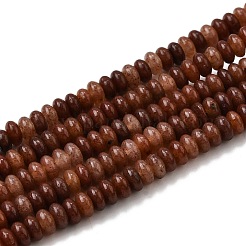 天然紫色アベンチュリンビーズ連売り  ロンデル  4.5~5x2.5mm  穴：1mm  約156個/連  15.39インチ（39.1cm）&nbsp;G-S366-132