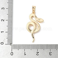 真鍮製マイクロパヴェキュービックジルコニアペンダント  ヘビ  ゴールドカラー  透明  26x14x2.5mm  穴：4x2.5mm&nbsp;LS-KK-Q037-01A-G