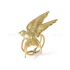 女性用304ステンレススチールカフオープンリング  ツバメ  ゴールドカラー  usサイズ6（16.5mm）&nbsp;RJEW-F212-03G