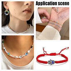 144Pcs 6 Colors Handmade Evil Eye Lampwork Round Bead&nbsp;LAMP-NB0001-76B