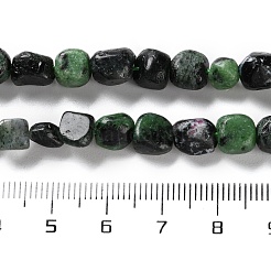 天然石ルビーインゾイサイトビーズ連売り  ナゲット  タンブルストーン  4.5~11.5x3~7x3.5~6mm  穴：1.2mm  約48~68個/連  15.35~15.94''（39~40.5センチメートル）&nbsp;G-P497-01C-50