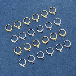 40個 2色 304ステンレススチール フレンチフックピアス金具  水平ループ付き  ミックスカラー  14.5x12mm  穴：1.2mm  ピン：0.8x1mm  20個/カラー&nbsp;STAS-FS0001-72