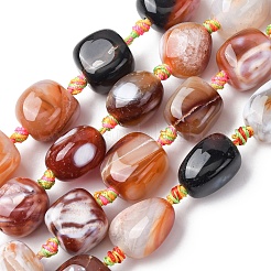 Natural Fire Crackle Agate Beads Strands&nbsp;G-P605-C01-01