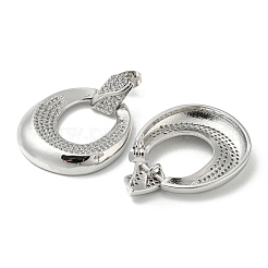 Oval Rack Plating Brass Micro Pave Cubic Zirconia Dangle Stud Earrings&nbsp;EJEW-F331-21P