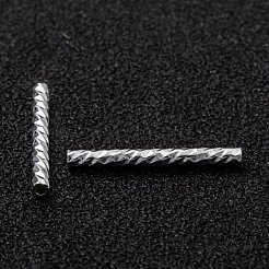 段ボール真鍮チューブビーズ  長持ちメッキ  925銀メッキ  15x1.5mm  穴：0.7mm&nbsp;KK-H759-28B-S