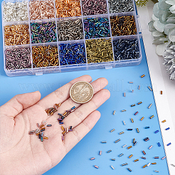 150g 15スタイルガラスビューグルビーズ  銀並ぶ  ミックスカラー  4~6x2mm  穴：0.5~1mm  10g /スタイル&nbsp;SEED-PH0002-20