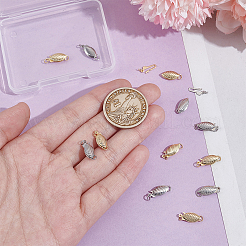10Pcs 2 Colors Brass Box Clasps&nbsp;KK-GO0002-38
