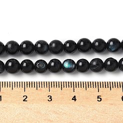 天然ブラックリップシェルビーズ連売り  染め  ラウンド  ブラック  6mm  穴：1mm  約64個/連  14.92インチ（37.9cm）&nbsp;SSHEL-C013-01A
