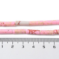 合成インペリアルジャスパー染めビーズ連売り  コラム  ピンク  4~4.5x13~14mm  穴：1.2mm  約27~29個/連  14.72''~14.96''（37.4~38センチメートル）&nbsp;G-D077-B01-06