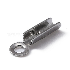 316サージカルステンレススチール折りたたみ式クリンプエンド  ステンレス鋼色  8.5x2.5x1.5mm  穴：1.2mm  内径：1.3mm&nbsp;FIND-WH0045-45B