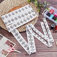 コットンフックとアイテープ  服飾材料  裁縫工芸品の飾り  鉄のフックと目で  ホワイト  25x4.5mm  約3ヤード（2.74m）/カード&nbsp;DIY-WH0308-119B