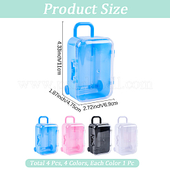 4Pcs 4 Colors Luggage Cases Plastic Candy Gift Storage Boxes&nbsp;CON-CN0001-10