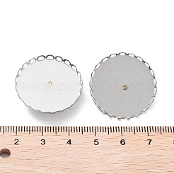 変色しない304ステンレススチールのブローチベースセッティング  ラウンド  ステンレス鋼色  26x2mm  トレイ：25mm&nbsp;LS-FIND-D035-03E-P