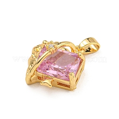 Rack Plating Brass Micro Pave Cubic Zirconia Pendants&nbsp;KK-U035-04G