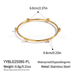Chic 304 Stainless Steel Pave Pearl Bangles for Women&nbsp;HT2221-1