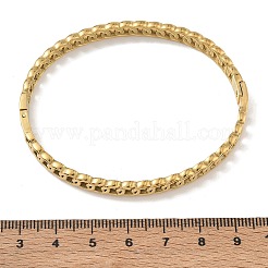 304ステンレススチール製リングリンクチェーンヒンジ付きカフバングル  18KGP本金メッキ  内径：50x60mm&nbsp;SA-CBAB92B-09G