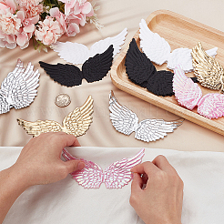 20Pcs 5 Colors Polyester Thread Iron on/Sew On Patches&nbsp;PATC-GO0001-13