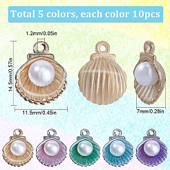 50Pcs 5 Colors Alloy Enamel Charms&nbsp;ENAM-SC0004-01