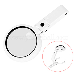 ABS Plastic Handheld and Desktop Foldable Illuminated Magnifier&nbsp;AJEW-L073-06
